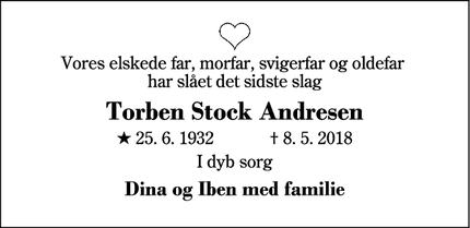 Dødsannoncen for Torben Stock Andresen - Herning