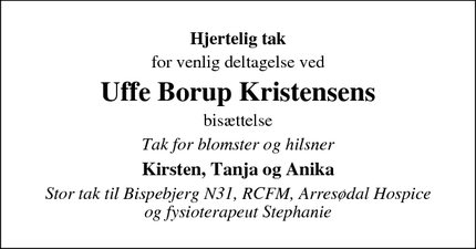 Taksigelsen for Uffe Borup Kristensen - Frederikssund