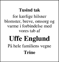 Taksigelsen for Uffe Englund - Roskilde