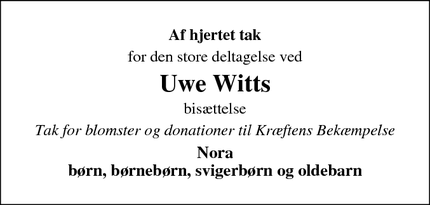 Taksigelsen for Uwe Witts  - Sønderborg
