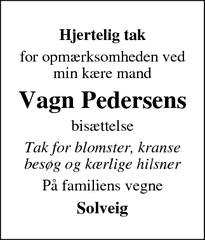 Taksigelsen for Vagn Pedersen - Viborg