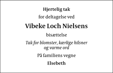 Taksigelsen for Vibeke Loch Nielsen - Kastrup