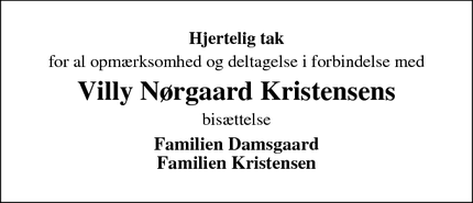 Taksigelsen for Villy Nørgaard Kristensens - Ringkøbing