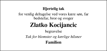 Taksigelsen for Zlatko Kocijancic - Frederiksværk